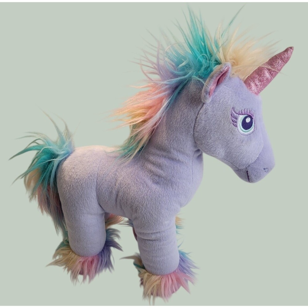 Build-A-Bear Unicorn Stuffed Animal Magical Rainbow Mane Plush Toy Purple Pink